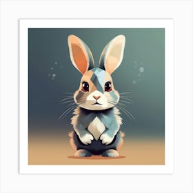 Gray rabbit Art Print