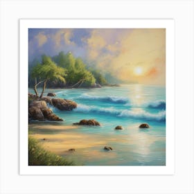 Sunset On The Beach 3 Art Print