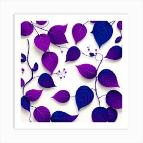 Purple Leaves 1 Art Print