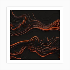 Black and Orange Art Print