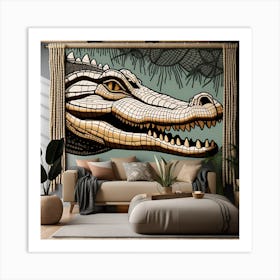 Alligator Bohemian Wall Mural Art Print