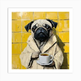 Leisure Pug Morning 4 Art Print