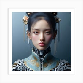 Futurist woman from Asia Art Print