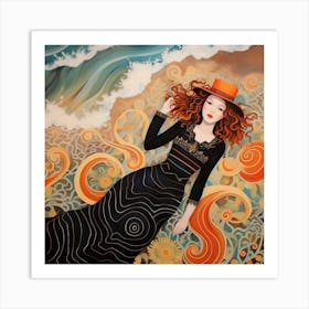 Girl On The Beach Art Print