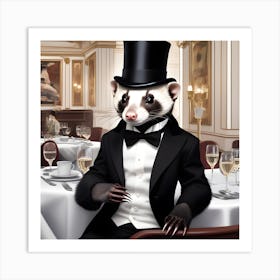 Ferret In A Top Hat Art Print