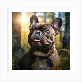 French Bulldog In The Forest 1 Art Print