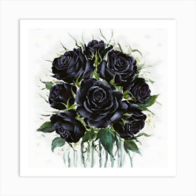 A Stunning Watercolor Painting Of Vibrant Black (7) (1) Art Print