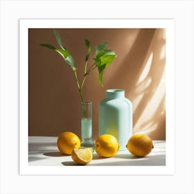 Lemons And Vase Art Print