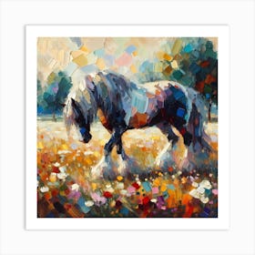 Horse nature Impressionism 4 Art Print