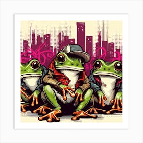 Frog Street Art 2 Art Print