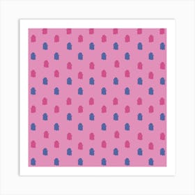 Pink And Blue Ghosts Art Print