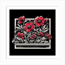 Poppies In A Frame 2 Art Print