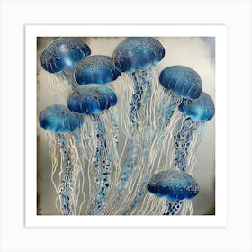 Shoal of jellyfish 7 Art Print