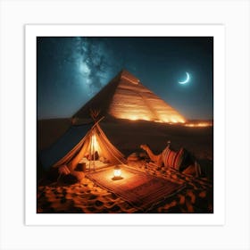 Bedouin Tent Next To Pyramid 1 Art Print