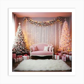 Pink Christmas Tree 11 Art Print