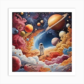 Astronaut In Space 4 Art Print