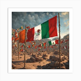 Flags Of Mexico 7 Art Print