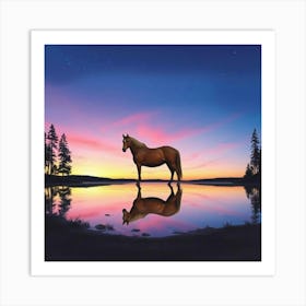 Sunset Horse 42 Art Print