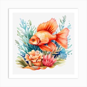 Goldfish In The Sea Art Print