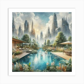 Futuristic Cityscape 4 Art Print