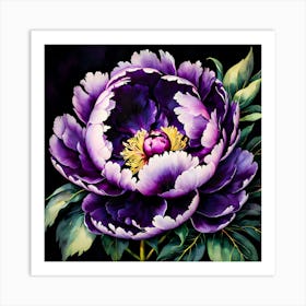 Violet Peony Art Print