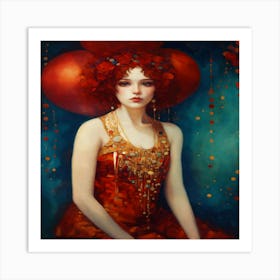 Girl With Red Hair Art Print