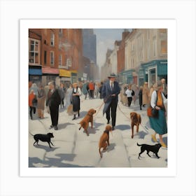 Dog Walkers 1 Art Print