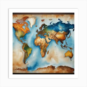 World Map 52 Art Print