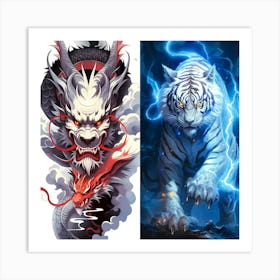 Dragon And Tiger Art Print