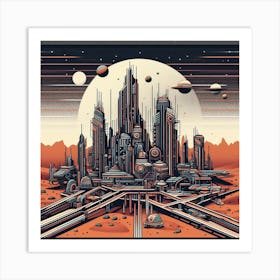 Mars Space City Art Print