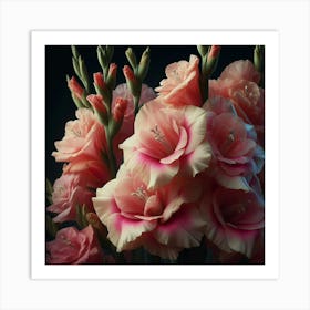 Gladioli flowers 1 Art Print