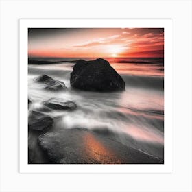 Sunrise At The Beach 4 Art Print