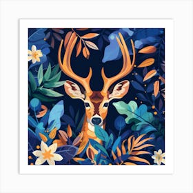 Deer In The Forest 4 Art Print