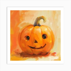 Halloween Pumpkin Painting Art Print