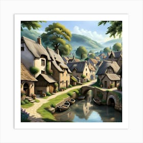 Beautiful and tranquil village  Art Print