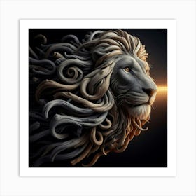 Lion Head 3 Art Print