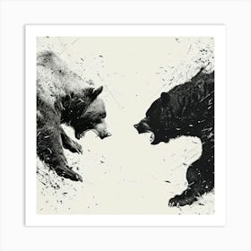 Two Bears Fighting Art Print