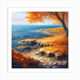 Autumn On The Beach Art Print