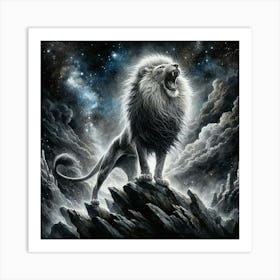 Lion Of The Night Art Print