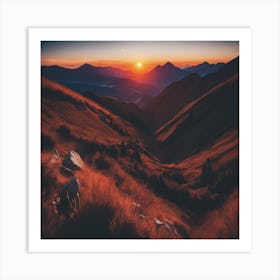 Sunset In The Mountains Art Print