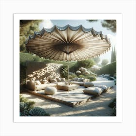 An Image Of A Sunshade In A Picturesque Outdoor Setting Art Print
