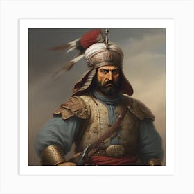 Leonardo Diffusion Xl An Imaginary Image Of An Ottoman Warrior 0 Art Print