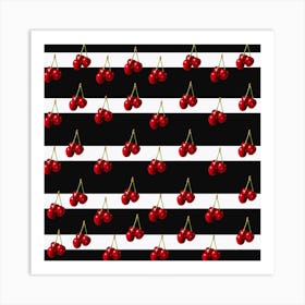 Cherry Stripes Art Print