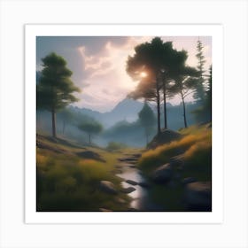 Echoes Of Elysium - A Cinematic Tapestry Of Nature S Beauty Art Print