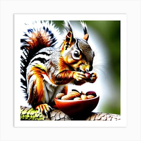 Squirrel Eating Nuts Art Print