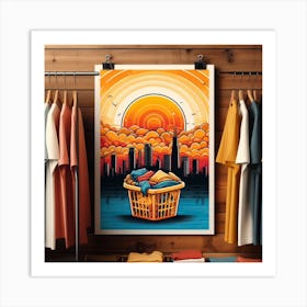 Laundry day and laundry basket 2 Art Print