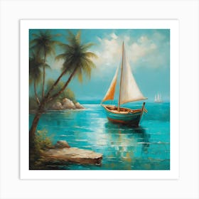 Sailboat On The Beach Art Print