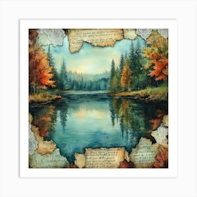 Torn Autumn Teal16 Art Print