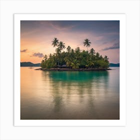 Sunset On A Tropical Island Art Print