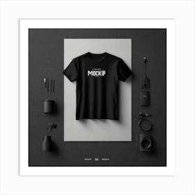 Black T - Shirt Mockup 1 Art Print